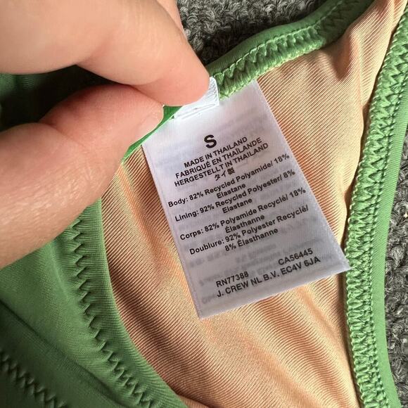 J. Crew Green Heritage Scoop Bikini Swimsuit Top NWT Size S - Picture 6 of 7